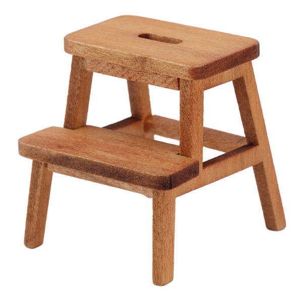 1/12 Dockhus Pall Vivid 4 Stolsben 2 Steg Lätt Rektangel Form Mini Dockhus Möbler Pall Trä