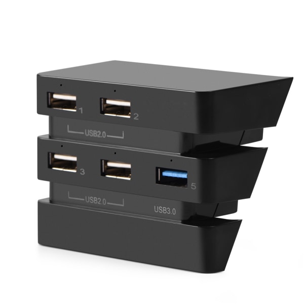 Høyhastighets 5-porters USB Hub 2.0 & 3.0 Expansion Hub-kontrolleradapter for PS4 Pro-spillkonsoll