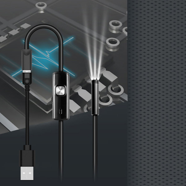 7 mm HD-telefonendoskop med fleksibel ledning, let, multifunktionel, vandtæt USB-endoskop 1 m/3,3 fod