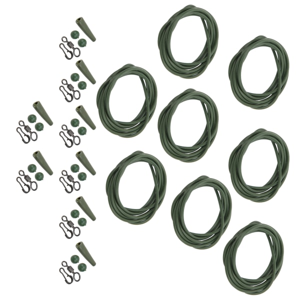 8 STK ABS + kobberlegering bærbar silikonhårrigger Svingbar karpefisketilbehør (grønn)