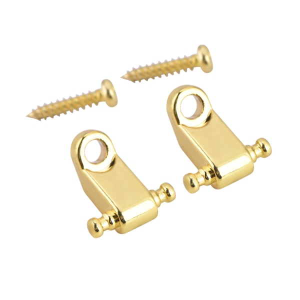 2PCS Roller String Tree Retainer med skruvtillbehör för elgitarrbas (guld)