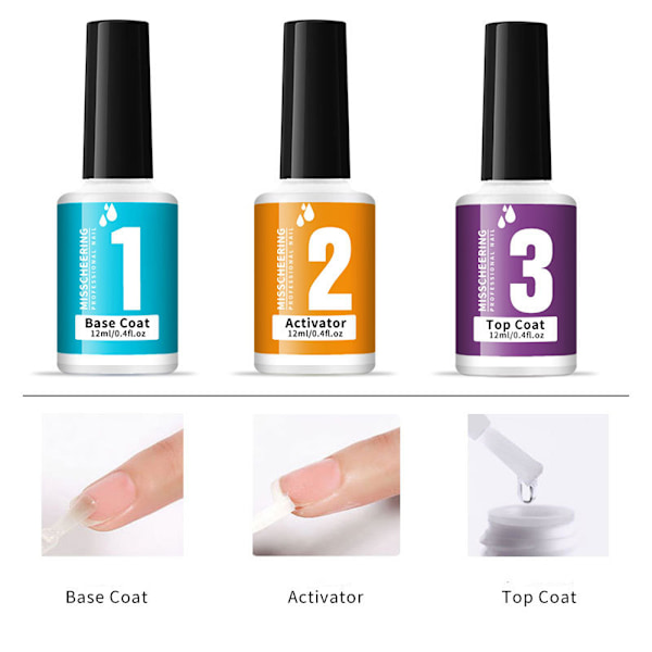 Nail art dopppulverset ingen baklampa Franskt dopppulver nagelglitter Dopppulver A3