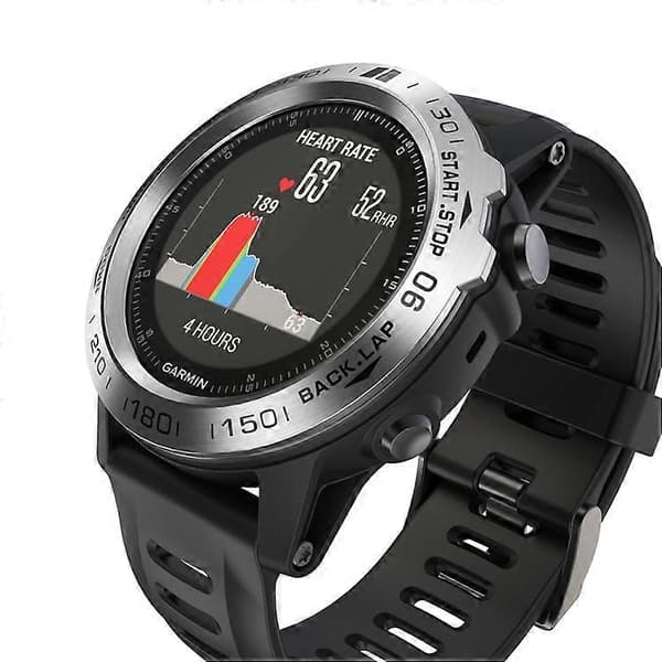 Til Garmin Fenix 3/3 HR Smart Watch Stålramme, B Version Silver Ring Black Letter