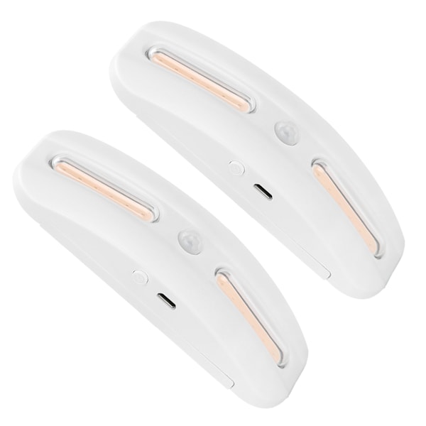 Husholdning 2COB USB nattlys Human Body Induction Lampe for Garderobe Skap Korridor Lilla Lys + Hvit Lys