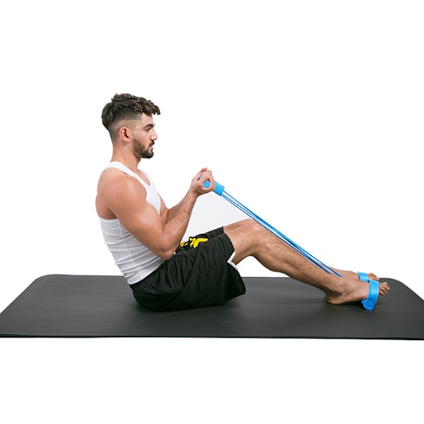 Pedal Resistance Band Multifunktionellt Spännrep Sit Up Dragrep Sit Up Träningsutrustning för Hemmabruk Resor Blå