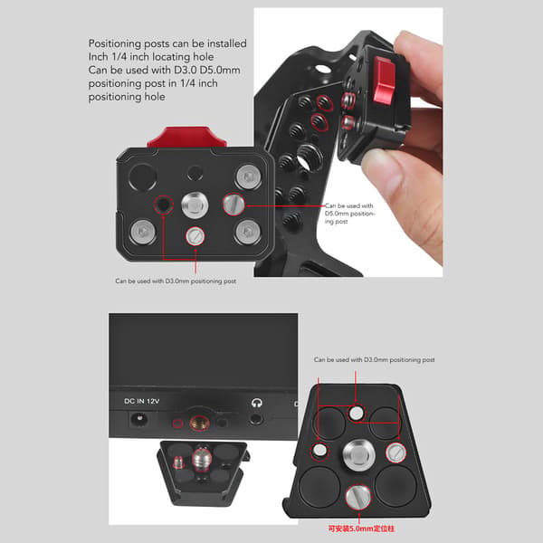 Multifunksjonell V-lås Hurtigutløserplate Kit for DSLR Stativ