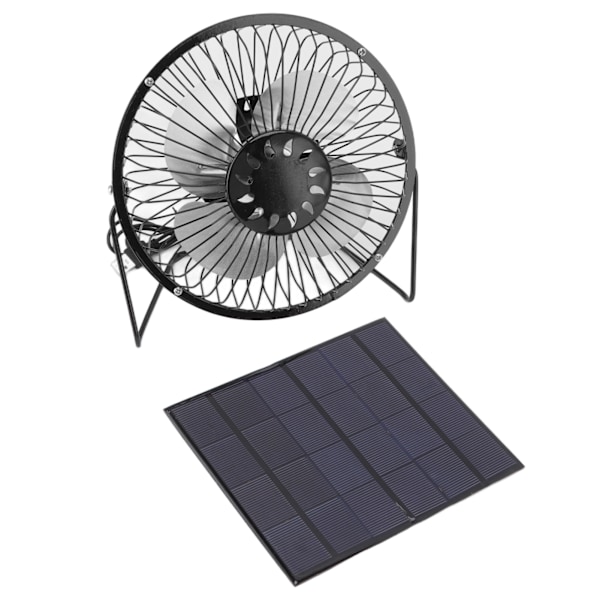 Mini solfjäder 6V 3.5W USB solcellsdriven svart polysilikonmaterial bärbar solpanel fläkt för picknick fiske