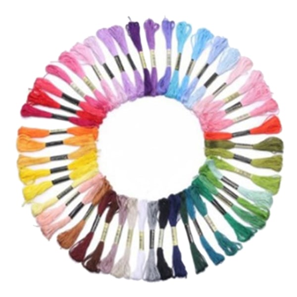 100 färger Broderitråd Polyester Bomull Mjuk Färgglad Broderitråd för DIY Hantverk Armband