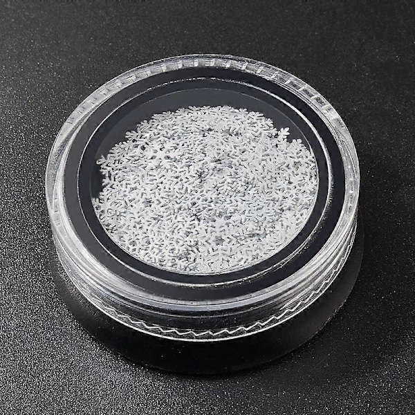 1 ask 3 stilar juldekorationer snöflinga nagelglitter vitt