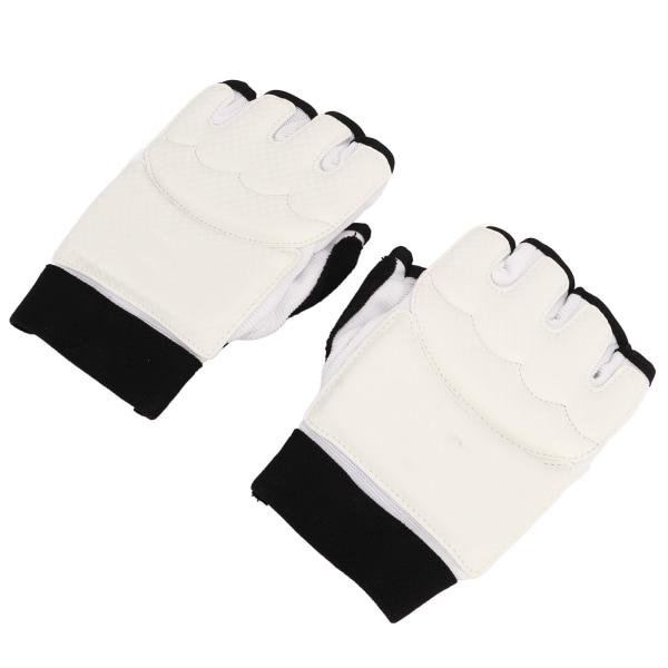 1 Par Taekwondo Handskar Andningsbara Elastiska Halvfinger Kickboxning Boxning Träningshandskar för Kampsport S