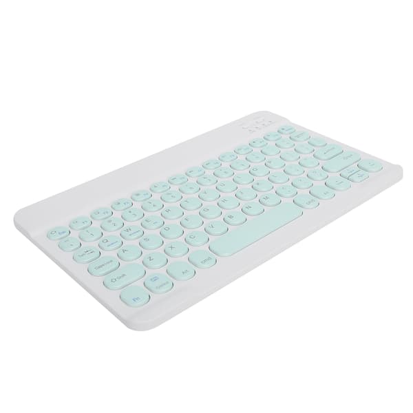 Trådløst Bluetooth-tastatur til tablet, smartphone, computer, rund tastehætte, 10 tommer, lysegrøn