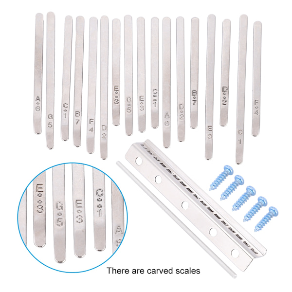 17 Note Kalimba Tommelfinger Klaver Rustfrit Stål Keys Sæt Musikinstrument DIY Reservedele