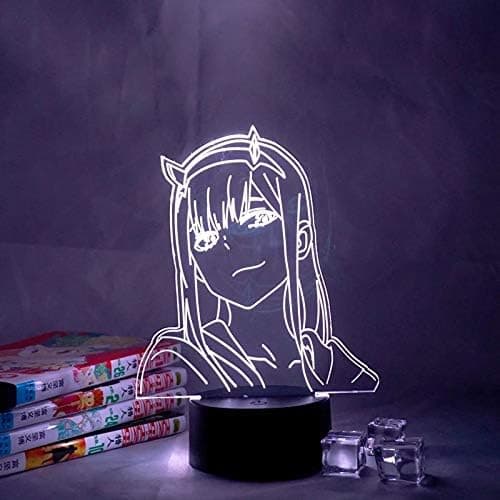 Anime LED-lampe nattlampe illusjonslampe zero two figura la