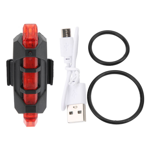 USB -ladattava vedenpitävä polkupyörän takavalo Pyöräily Taka LED-varoitusvalo Pyöräilyvaruste Punainen