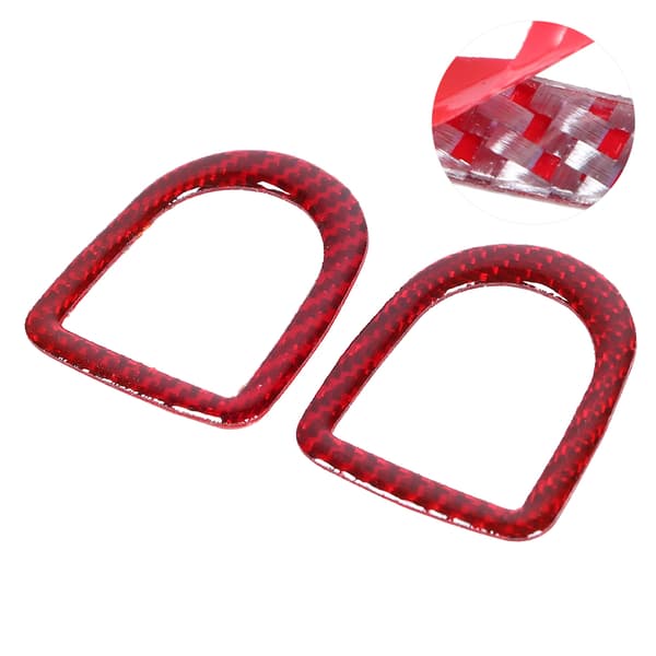 2 st Kolfiber Dörrlåsstift Trim Knapp Vred Ram Skydd Auto Interiör Dekor Modifiering Passar Ford Mustang 2009–2013 Röd