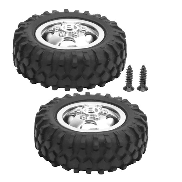 2 kpl kuorma-auton pyörän kumirengas, halkaisija 55 mm alumiiniseos sopii WPL D12 1/10 RC CarSilverille