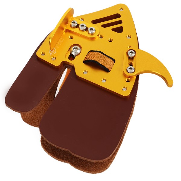 Bueskyting Fingerbeskyttelse Bueskyting Fingerbeskytter Fingre Beskyttelse for Utendørs Skyting Recurve Bue Integrert Design Gullbrunt Lær L