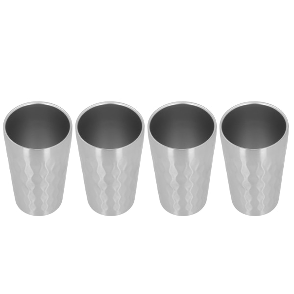 4 st 350ml Utomhus Camping Portabel 304 Rostfritt Stål Vattenmugg Set Stapelbar Resemugg