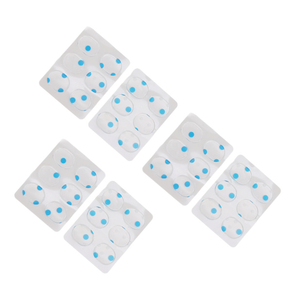 36 st Trumdämpare Gels Silikon Gel Pads Mjuka Trumdämpare för Trummor Cymbaler Tonkontroll Blå Vita Prickar