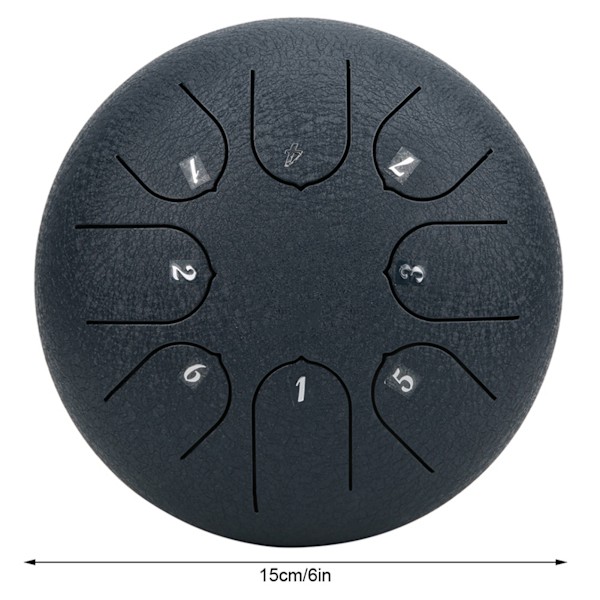 6in 8 Tones Pan Drum C Major Hand Tank Tongue Drum with kumi Support Pad Navy Blue