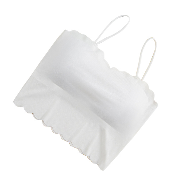 Naisten Lyhyt Tank Top Spaghetti-Hihnoilla Slim Fit Pehmustettu Saumaton Tank Top Päivittäiseen Käyttöön Valkoinen Vapaa Koko