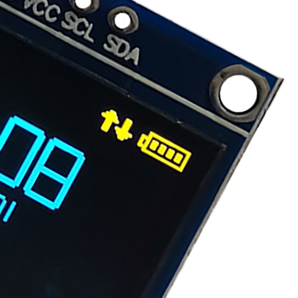 Gul Blå Tofarge 3,3 V 5V 0,96 tommer organisk LED-skjerm Organisk LED-skjermmodul IIC I2C seriell skjerm