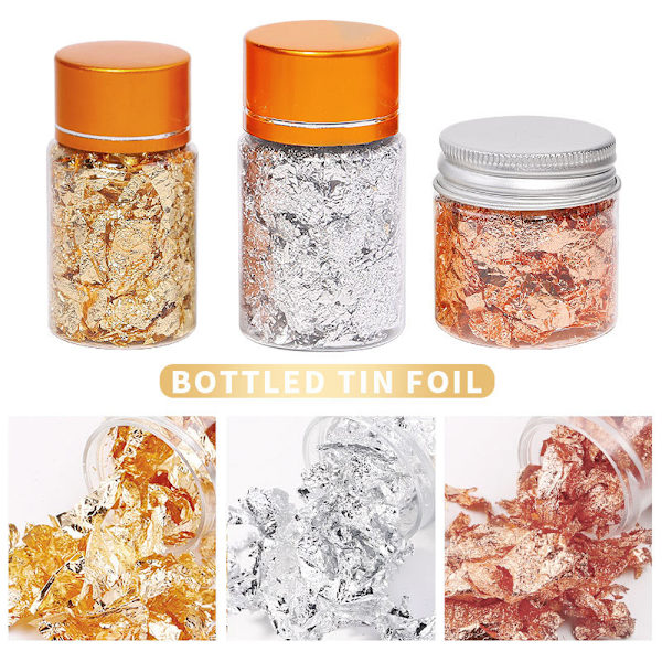 Gullfolie, sølvfolie, kobberfolie, aluminiumfolie, DIY-neglekunst, maling og dekorasjon XB02