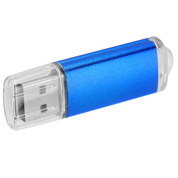 USB Flash Drive Transparent Cover Blå Bærbar Memory Stick til PC Tablet16GB
