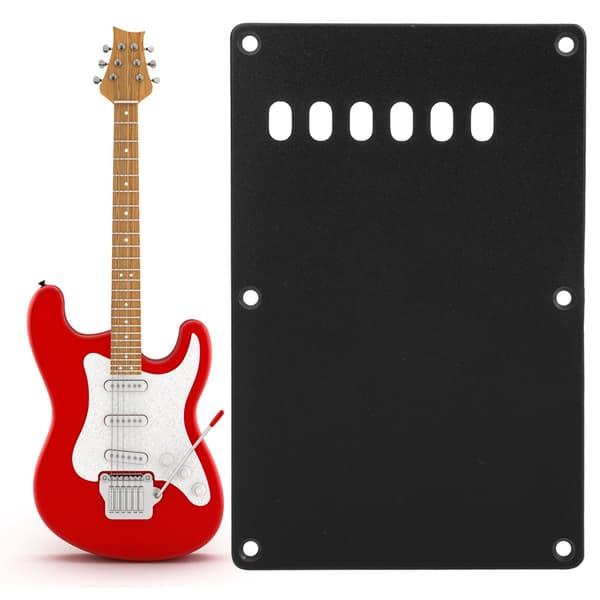 Elguitar bagdækplade bagpanel dækplade seks-huls pickguard (sort)
