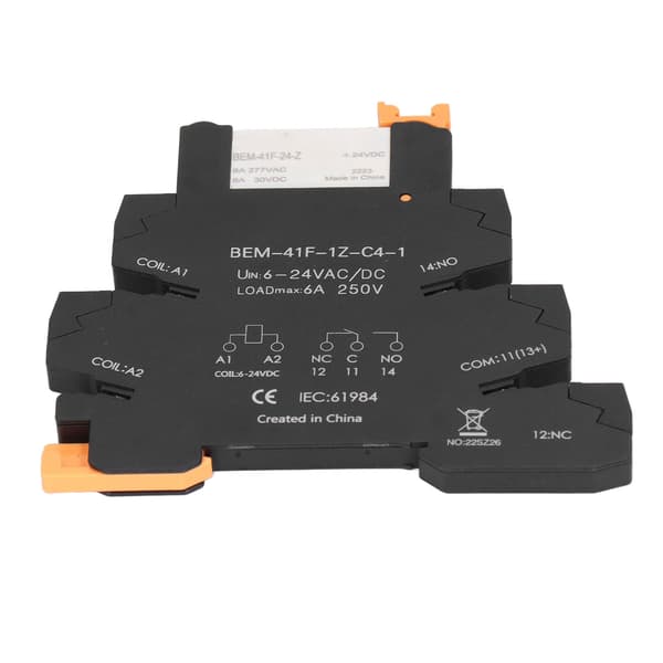 DC Control AC Ultratyndt Relæ DIN-skinne Montering Solid State Relæmodul SPDT Kontakt 6A 6-24V