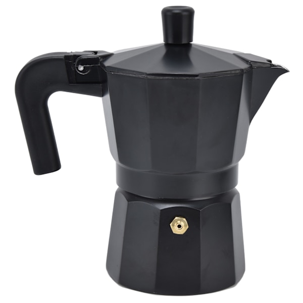 Aluminium Moka Komfur Kaffemaskine Pot Høj Temperatur Modstand Aluminium Kaffekande Sort 300ML