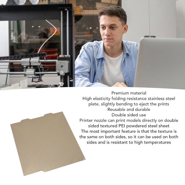 PEI fjäderstålplatta 184x197 mm Dubbelsidig flexibel PEI guldpulverstålplatta för bambu 3D-skrivare tillbehör