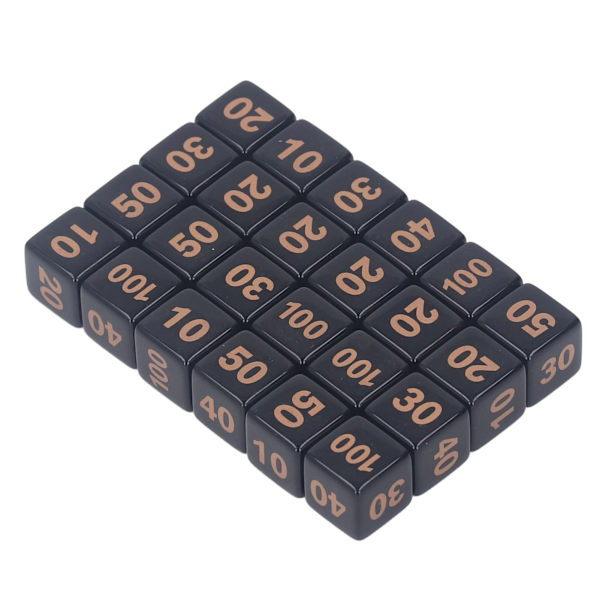24 stk D6 Polyhedriske Terninger 14mm Akryl Vandafvisende Afbalancerede Spil Terninger til Bordspil