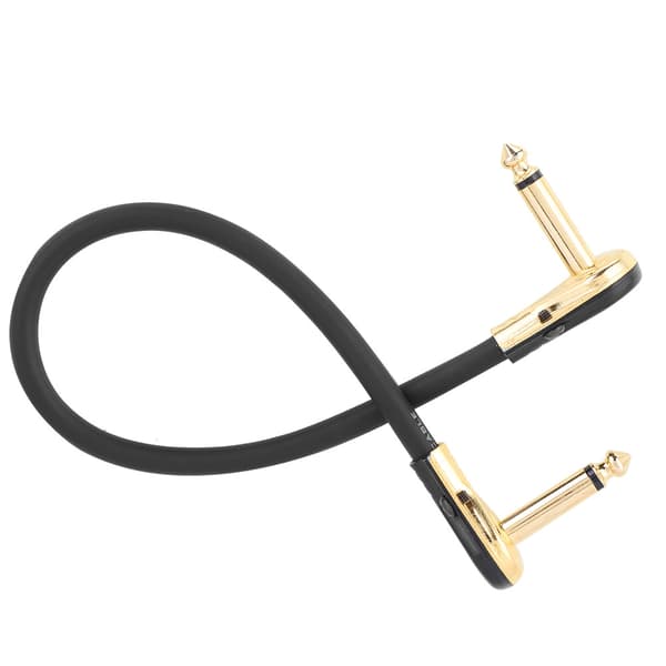 Hållbar 30 cm gitarr effektpedalbräda patchkabel sladd 1/4\" platt rätvinklig kontakt