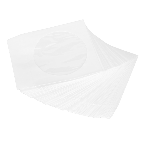 100 st CD-fodral 12,5 cm Bredd Transparent Fönster Dammskydd Tjockt Återanvändbart CD-kuvert för 12 cm 4,7 tum DVD-skivor