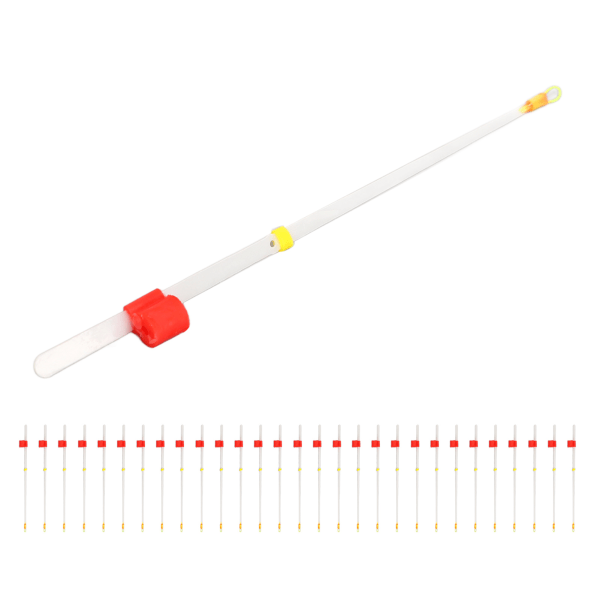 30 kpl pilkkivavan kärki, valkoinen muovinen vavan jatkettava kärki talvikalastukseen 130 mm/5,1 tuumaa