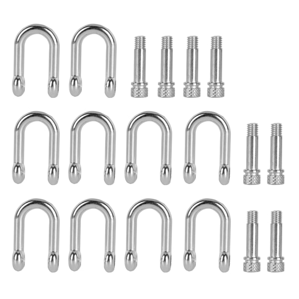 10 stk U-formet spenne i sinklegering, D-ring lås, bue-spenne for paracord armbånd, rund hode