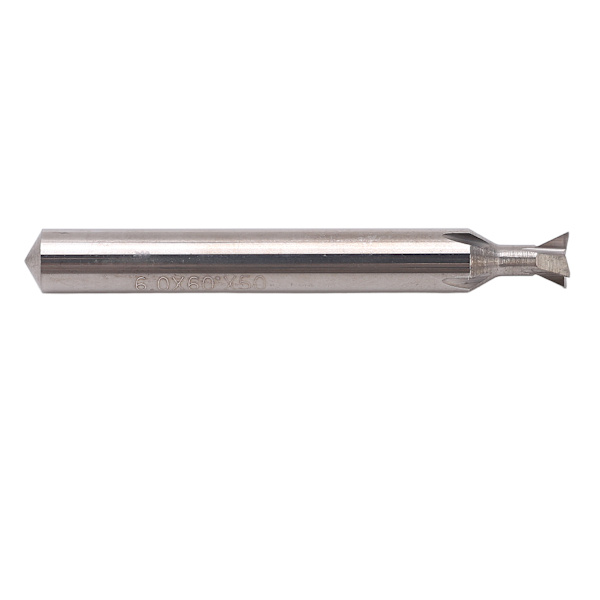 Svalstjärtsfräs i hårdmetall 6 mm skaftdiameter 4 spår 50 mm längd Universal svalstjärtsfräs 60°