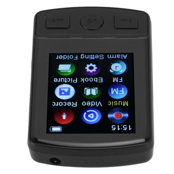 Clip MP3-spelare MP4-spelare Bluetooth 5,2 1,77 tums färgskärm Bärbar bärbar musikspelare med FM-inspelning Elektrisk bok Inget minne