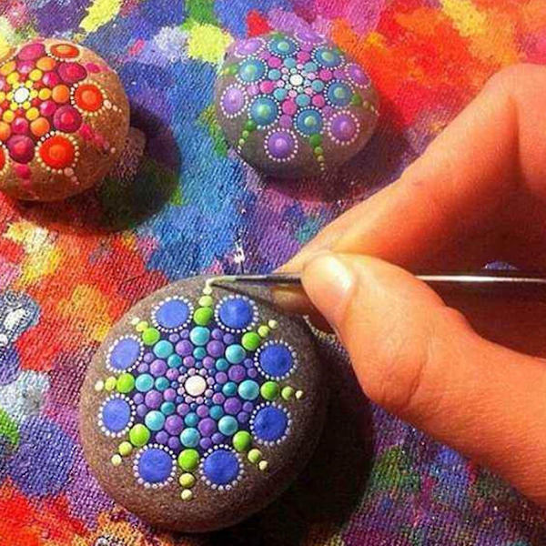 8 stk. Genanvendelige Mandala Dotting Maling Stencils Skabeloner