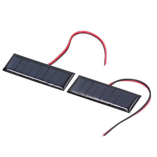2 stk. 0.2W 4V Solcellepanel med Elektronisk Ledning Polysilisium Solcellepanel for Vitenskap 75x25mm