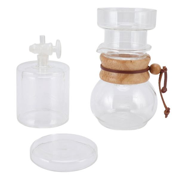 Justerbar kaffedroppkanna i glas för iskaffe, öl, mjölk, 400 ml