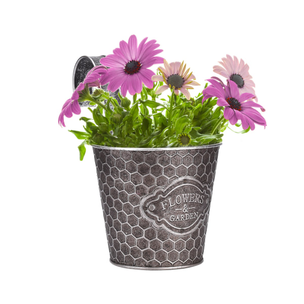 Metallväggplanterare Vertikal Ribbad Design Väggmonterad Blomkruka