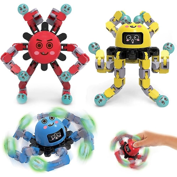Twisted Robot Fidget Spinner Set - Kreativt håndholdt leketøy for barn og voksne (3 stk)