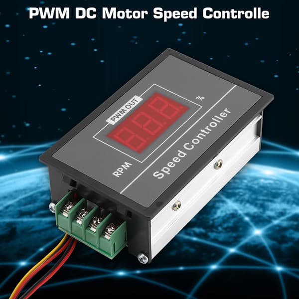 PWM DC Motor Hastighetskontroller 6-60V 30A, Start/Stopp Bryter - 1 Stk