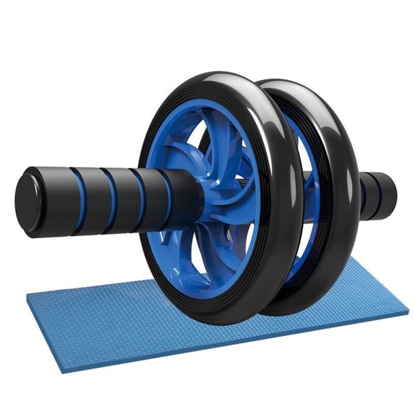 Silent Abdominal Roller Wheel treningsutstyr for magekjernestyrketrening16 tommer blå to hjul