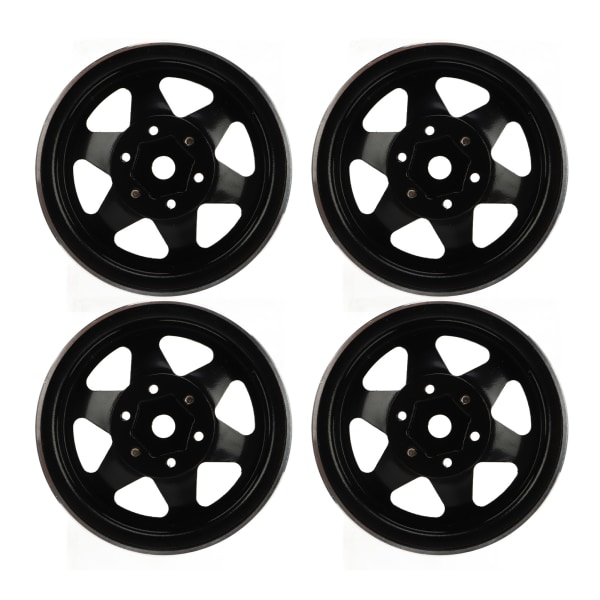 4stk Beadlock Fälg Offset ‑8.9mm Metall Djup Skål Nav Fälgar för Axial SCX10 90046 1.9 Tum Svart