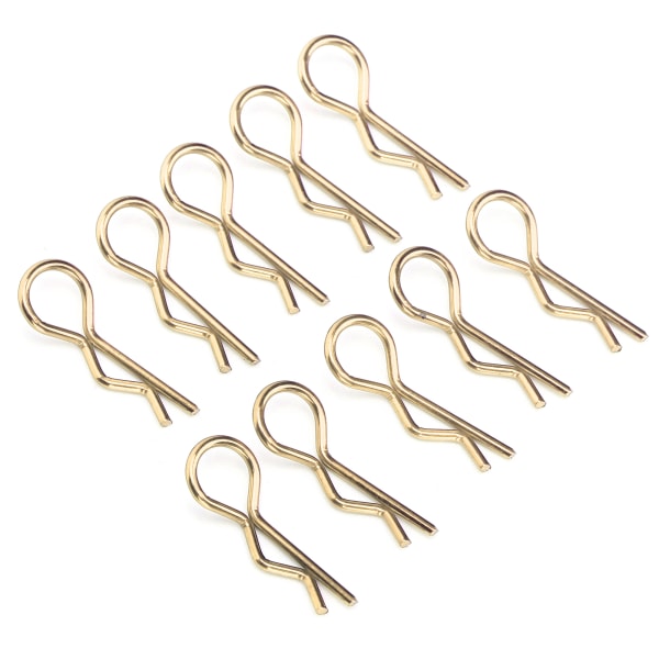 10 stk RC Car Shell Clip RShape Metal Body Clips Pins til 1/5 1/6 1/8 1/10 RC Car (Guld)