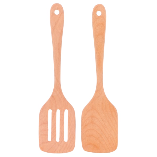 2-pack träspatelset miljövänlig non-stick hög temperaturbeständig platt spatel för hemmet