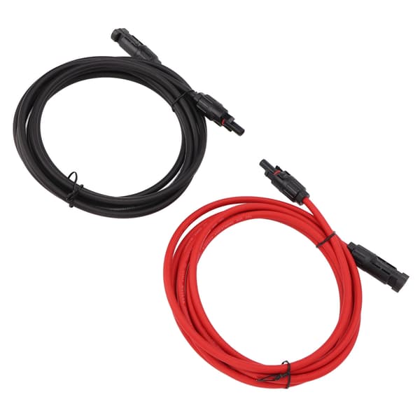 1 par solcelleforlængerkabel 6mm² PPE kobberisoleret solcellepaneladapter til RV PV-system 6m / 19.7ft